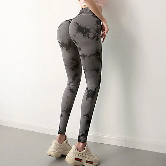 Tie Dye Yoga Pants Sport Leggings Women Seamless High Waist Push up Woman Tights Fitness Workout Leggins Gym Clothing